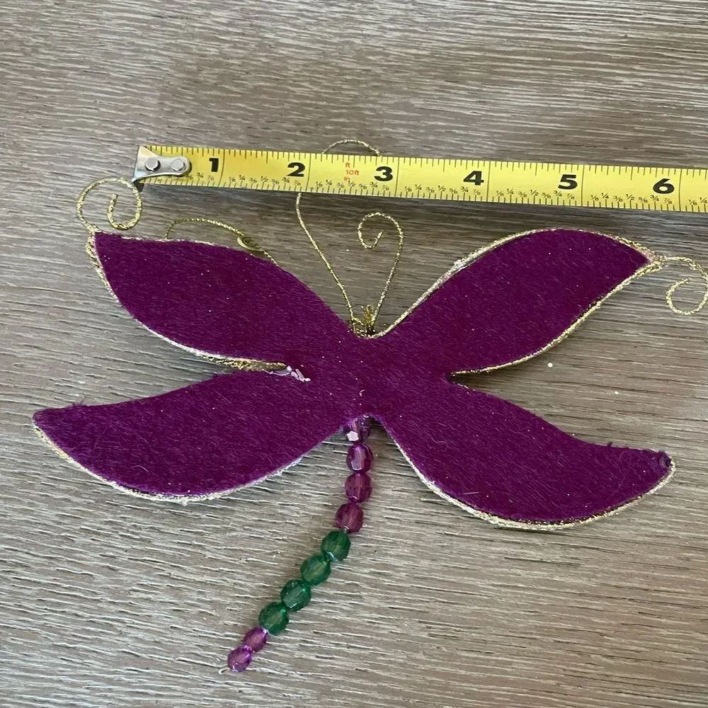 Dragonfly Sequin Beaded Christmas Ornament